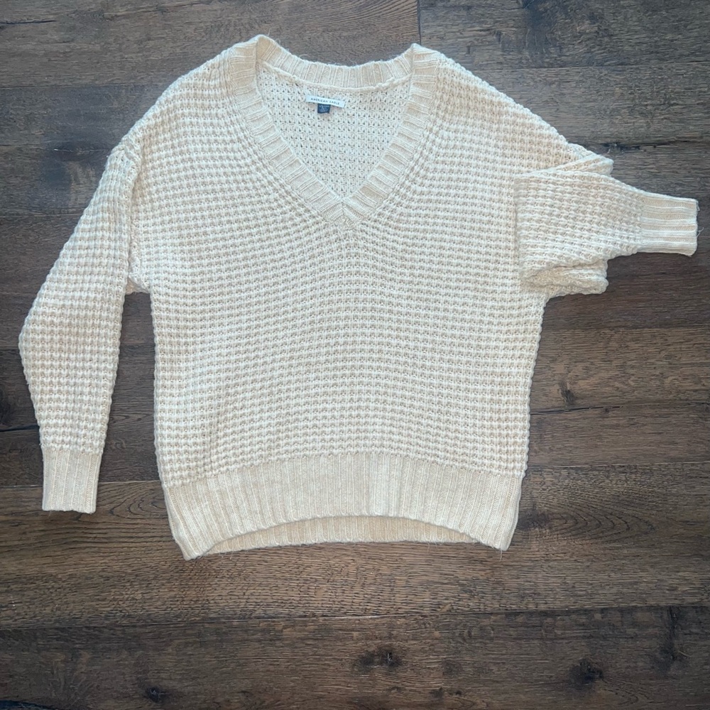 Cozy Creme V-Neck Sweater